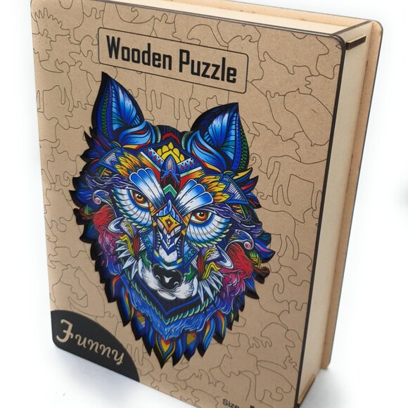 Suvira Animal Wooden Puzzle - Engaging, Educational, and Eco-Friendly Ware wolf - Picture 7 of 9